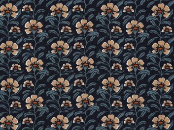 William Stem Soft Viscose Poplin, Navy