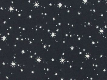 Winter Stars Polycotton Print, Navy