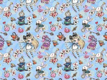 Wonderland Dance Cotton Print, Sky