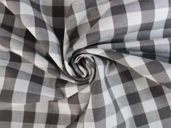 Woven Cotton 1.5cm Check, Grey