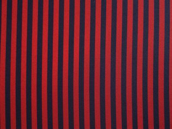 Woven Narrow Width Silk, Stripe, Navy and Red