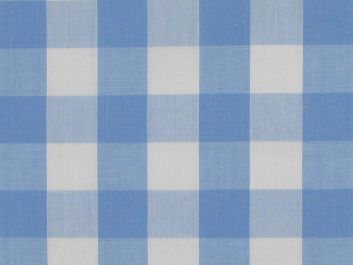 Woven Polycotton Gingham, 1 inch, Light Blue
