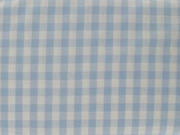 Yarn Dyed Cotton Chambray 1 cm Gingham, Light Blue
