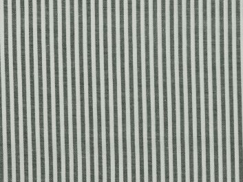 Yarn Dyed Cotton Chambray 3mm Stripe, Dark Green