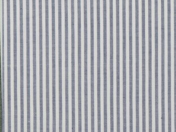 Yarn Dyed Cotton Chambray 3mm Stripe, Navy