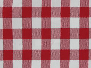 Yarn Dyed Gingham Bi-Stretch Panama, 2cm Check, Red