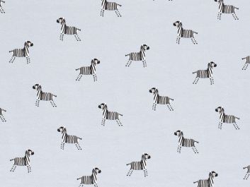 Zebra Dance Cotton Jersey, Sky