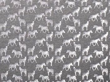 Zebra Foil Cotton Jersey, Light Grey